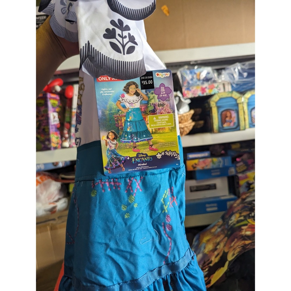 Disney Encanto Kids Mirabel Light-Up Halloween Costume Dress - 4-6 Small‎ #1415